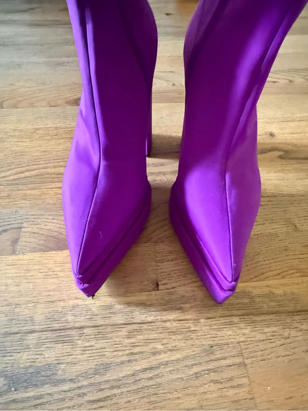 Free People x Jeffrey Campbell Purple Platform Pointed Toe Ankle Boots Size 10 - Picture 2 of 5